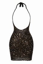 Handmade royal gold sequin dress
