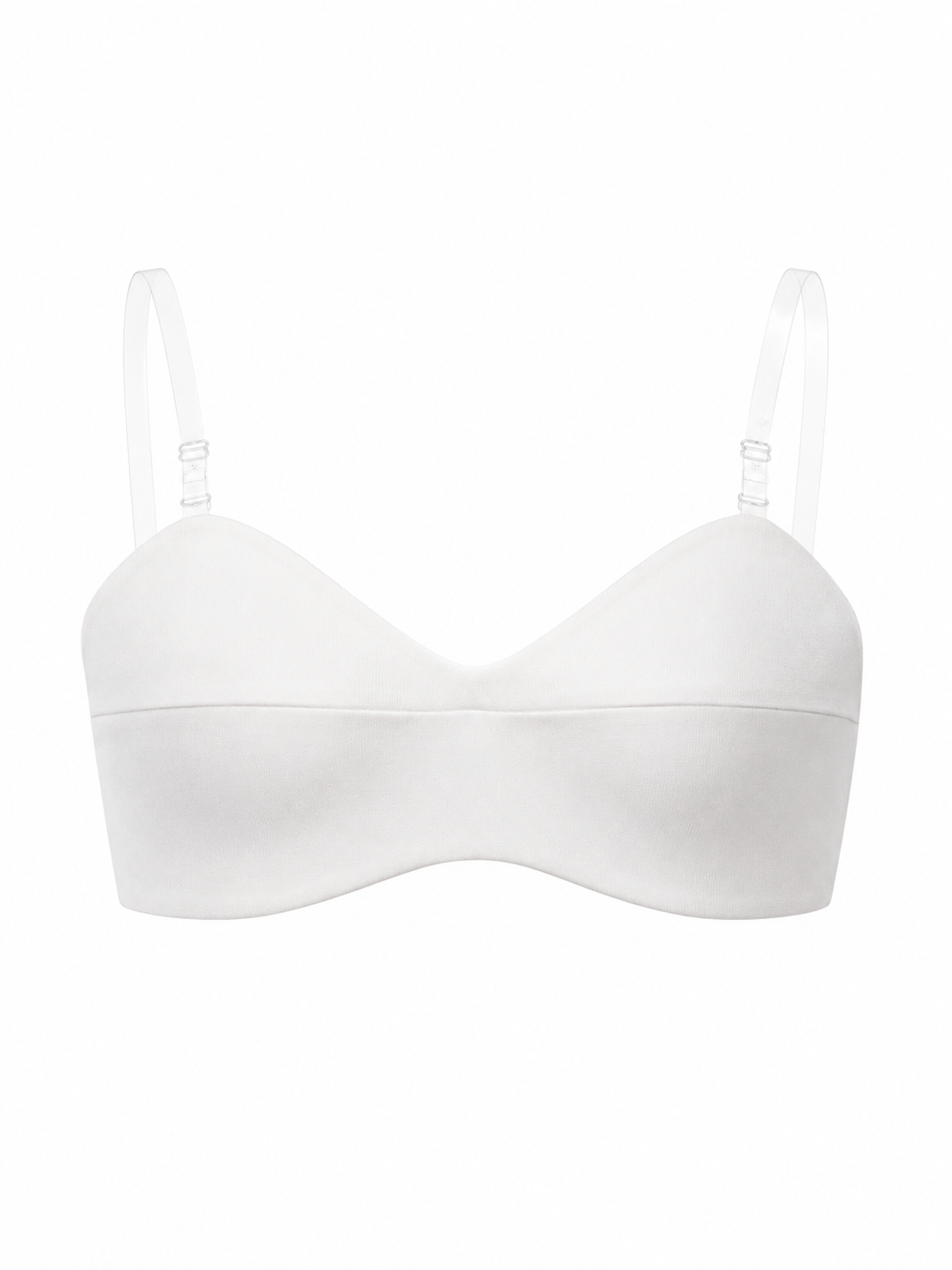 bandeau bra with transparent straps