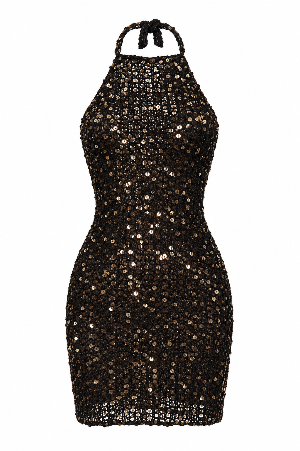 Handmade royal gold sequin dress