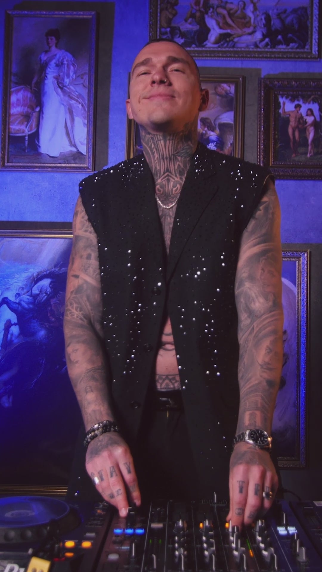vest with laid out stones